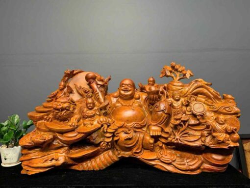 Tượng Di Lặc Ngũ Phúc Gỗ Hương