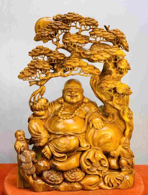 Tượng Di Lặc Nhị Phúc Gỗ Ngọc Am