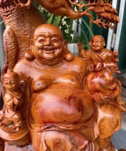 Tượng Phật Di Lặc Ngũ Phúc Gốc Tùng Gỗ Hương