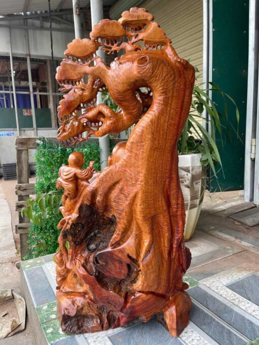 Tượng Phật Di Lặc Ngũ Phúc Gốc Tùng Gỗ Hương