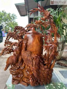 Tượng Phu Thê Viên Mãn Gỗ Hương