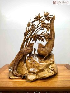 Tượng Phu Thê Viên Mãn Gỗ Bách Xanh