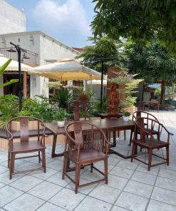 Bộ Bàn Trà Gỗ Hương Đá Dài 180 (cm)