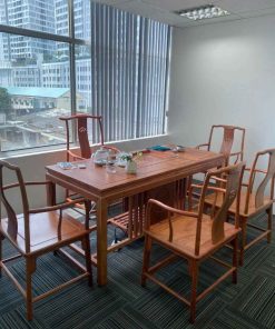 Bộ Bàn Trà Gỗ Hương Đá Dài 180 (cm)