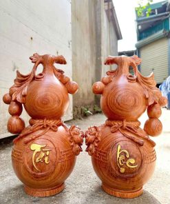 Cặp Hồ Lô Gỗ Hương Đá Cao 30 (cm)