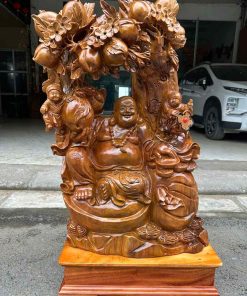 Tượng Di Lặc Gỗ Ngọc Am Cao 95 (cm)