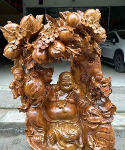 Tượng Di Lặc Gỗ Ngọc Am Cao 95 (cm)