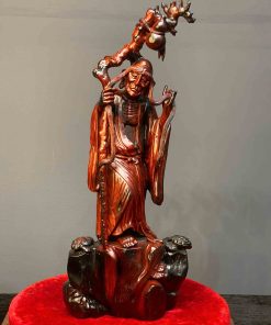 Tượng La Hán Trường Mi Gỗ Trắc Cao 66 (cm)