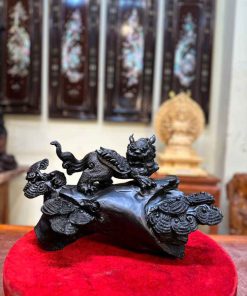 Tượng Tỳ Hưu Gỗ Mun Sừng Cao 26 (cm)