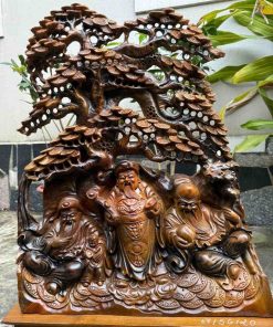Bộ Tam Đa Phúc Lộc Thọ Gỗ Xá Xị Cao 78 (cm)