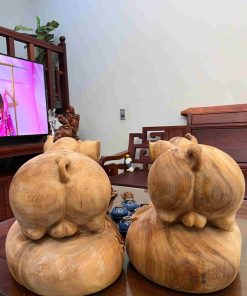 Cặp Heo Gỗ Ngọc Am Cao 35 (cm)