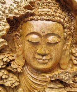 Diện Phật Gỗ Nu Kháo Cao 77 (cm)