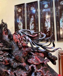 Gia Đình Nhà Gà Gỗ Trắc Cao 40 (cm)