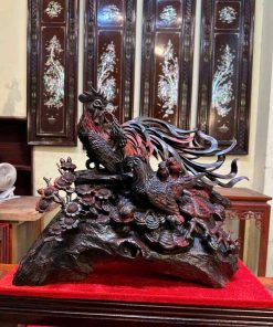 Gia Đình Nhà Gà Gỗ Trắc Cao 40 (cm)