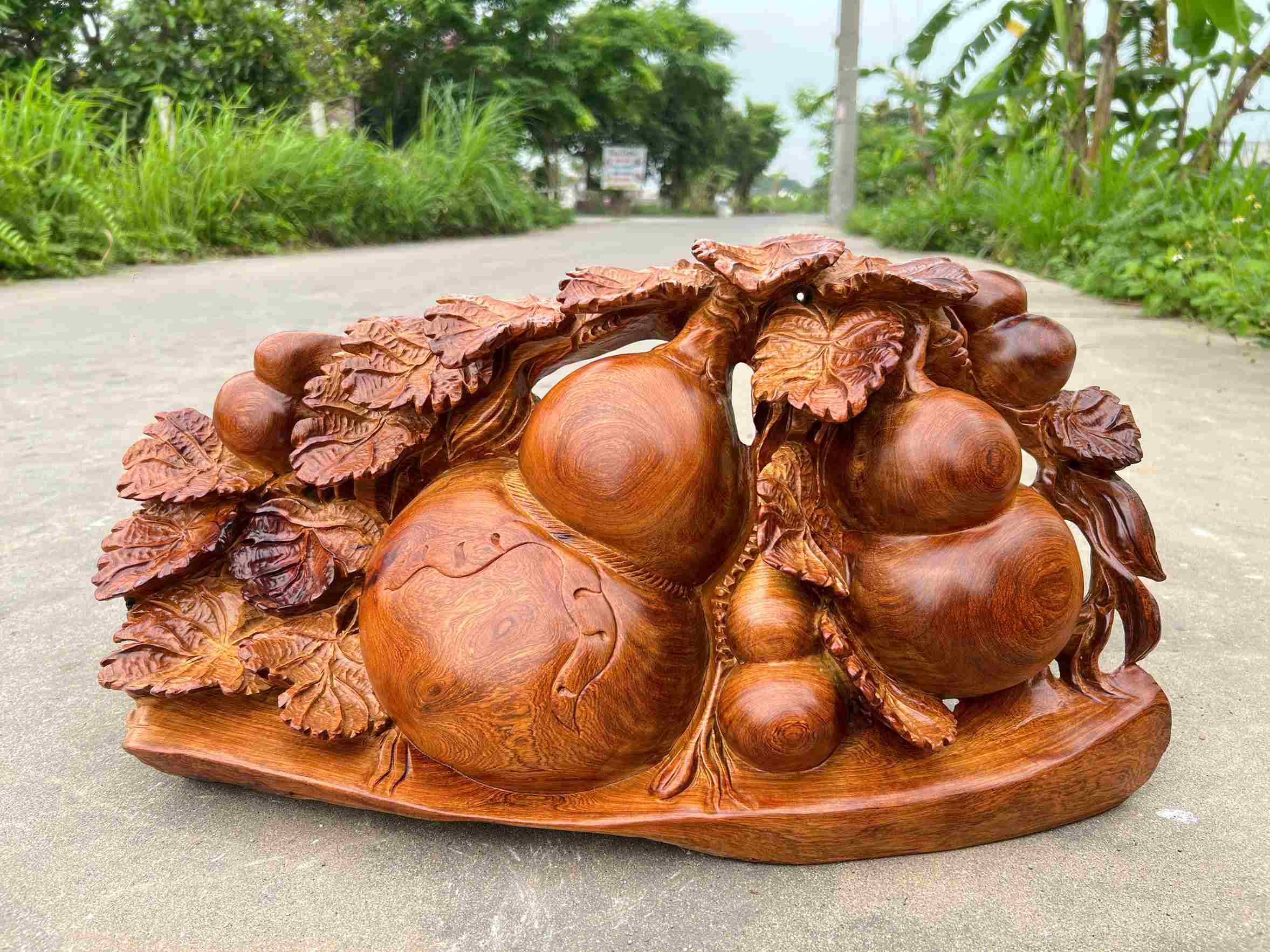 Hồ Lô Phong Thủy Gỗ Hương Ngang 60 (cm)