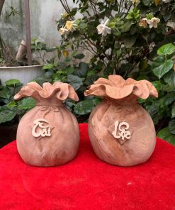 Túi Tiền Tài Lộc Gỗ Ngọc Am Cao 20 (cm)