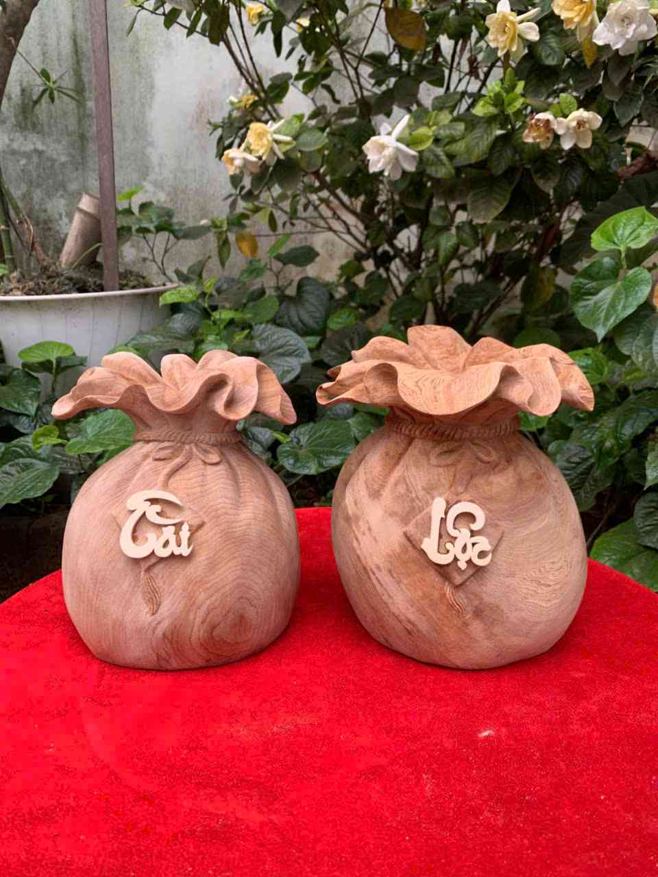 Túi Tiền Tài Lộc Gỗ Ngọc Am Cao 20 (cm)