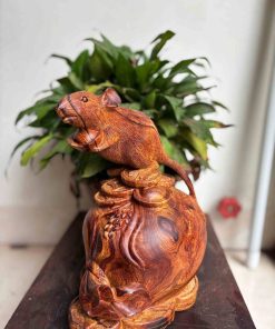 Tượng Chuột Gỗ Cẩm Cao 27 (cm)