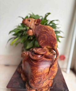 Tượng Chuột Gỗ Cẩm Cao 32 (cm)