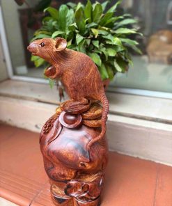 Tượng Chuột Gỗ Cẩm Cao 42 (cm)