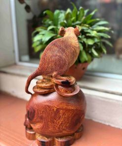 Tượng Chuột Gỗ Cẩm Cao 42 (cm)