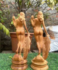 Tượng Cô Gái Gỗ Ngọc Am Cao 30 (cm)