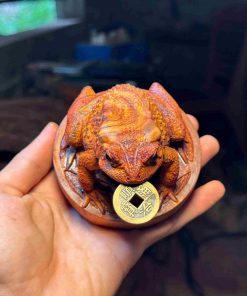 Tượng Cóc Gỗ Sưa Đỏ Cao 7.5 (cm)