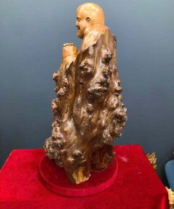 Tượng Cụ Chúc Phúc Gỗ Nu Dổi Cao 75 (cm)