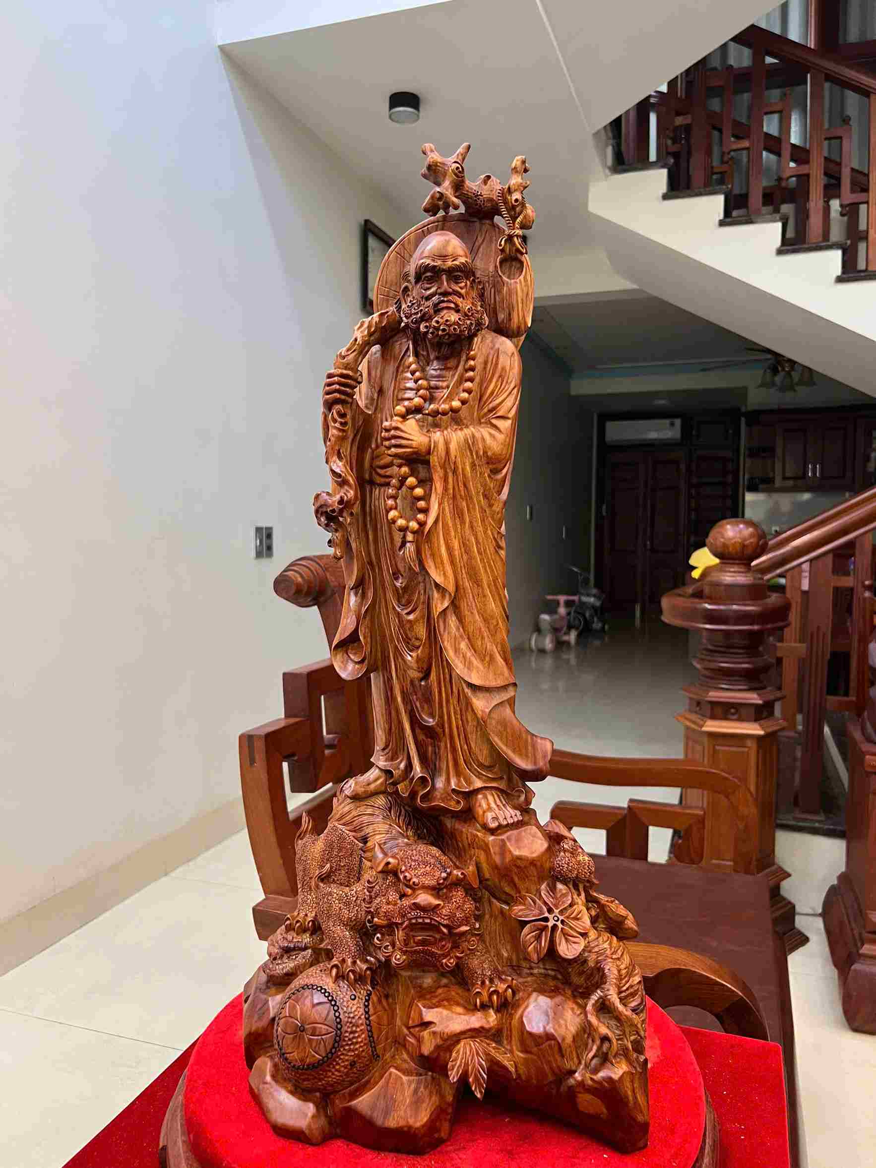 Tượng Cụ Đạt Ma Gỗ Sưa Bắc Cao 72 (cm)