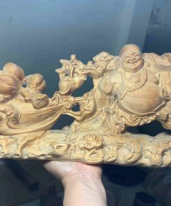 Tượng Di Lặc Kéo Bao Tiền Cao Ngang 40 (cm)