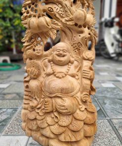 Tượng Di Lặc Nhị Phúc Gỗ Ngọc Am Cao 75 (cm)