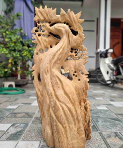 Tượng Di Lặc Nhị Phúc Gỗ Ngọc Am Cao 75 (cm)