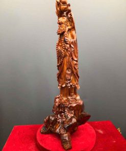 Tượng Ngài Đạt Ma Gỗ Sưa Bắc Đỏ Cao 85 (cm)