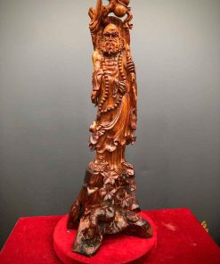 Tượng Ngài Đạt Ma Gỗ Sưa Bắc Đỏ Cao 85 (cm)