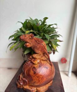 Tượng Chuột Gỗ Cẩm Cao 27 (cm)